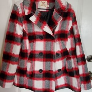 Plaid peacoat